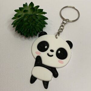 Panda Keychain, Panda Bear Keychain, Silly Animal Keychain, Gift Idea, Panda